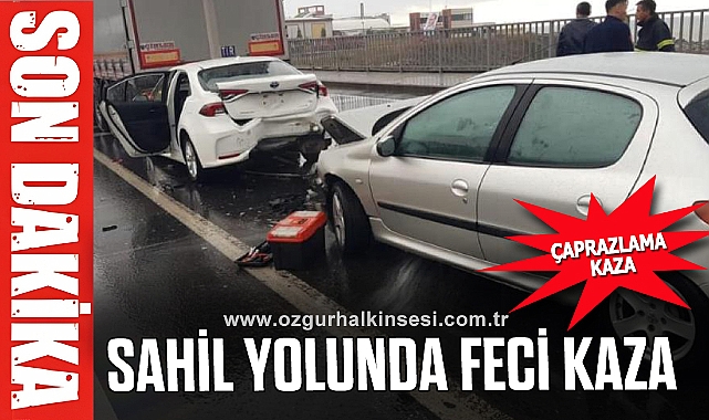 SAHİL YOLUNDA FECİ KAZA