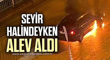 Seyir halindeyken alev aldı