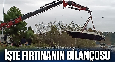 Şiddetli fırtına ve dev dalgalar 92 balıkçı teknesine zarar verdi