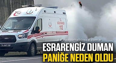 Ambulanstan çıkan esrarengiz duman paniğe neden oldu