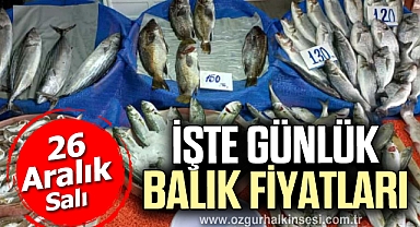 İŞTE GÜNLÜK BALIK FİYATLARI