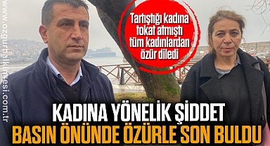 Kadına yönelik şiddet basın önünde özürle son buldu