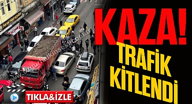 Kaza... Trafik kitlendi!