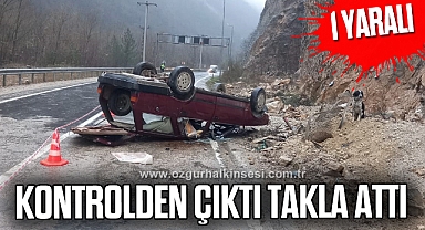 Kontrolden çıkan otomobil takla attı: 1 yaralı