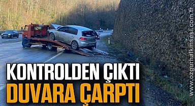Kontrolden çıktı duvara çarptı