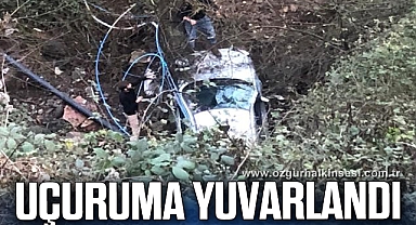 Kontrolden çıktı uçuruma yuvarlandı