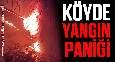 KÖYDE YANGIN PANİĞİ
