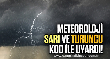 Meteoroloji Sarı ve turuncu kod ile uyardı!