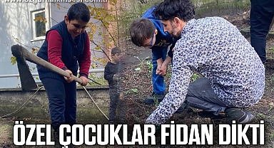Özel çocuklar fidan dikmenin heyecanını yaşadı