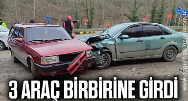 3 araç birbirine girdi