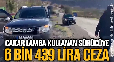 Çakar lamba kullanan sürücüye 6 bin 439 lira ceza