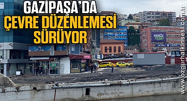 Gazipaşa Caddesi'nde çevre düzenlemesi sürüyor