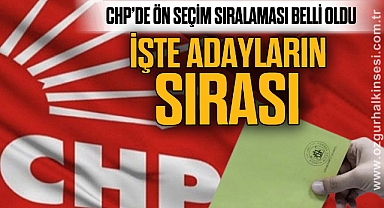 İŞTE ADAYLARI SIRASI