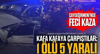 Kafa kafaya çarpıştılar:1 ölü, 5 yaralı