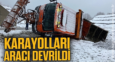KARAYOLLARI ARACI DEVRİLDİ