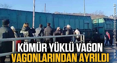 Kömür yüklü vagon, vagonlarından ayrıldı!