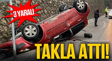 Kontrolden çıkan otomobil takla attı: 3 yaralı