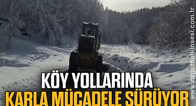 Köy yollarında karla mücadele sürüyor
