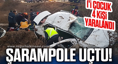 Otomobil şarampole uçtu