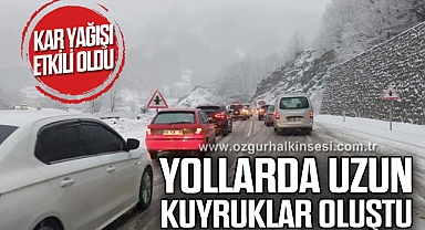 YOLLARDA UZUN KUYRUKLAR OLUŞTU