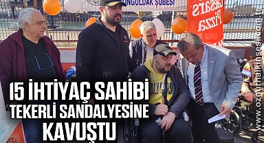 15 ihtiyaç sahibi tekerli sandalyesine kavuştu