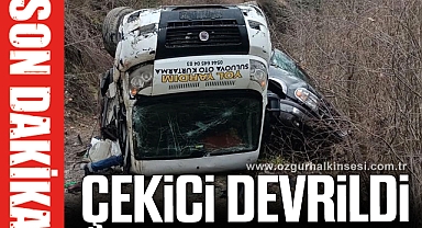 ARMUTLUCUMA’DA ÇEKİCİ DEVRİLDİ