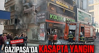 GAZİPAŞADA KASAPTA YANGIN