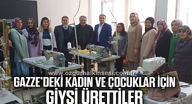 Gökçebey HEM, Gazze’deki kadın ve çocuklar için giysi üretti