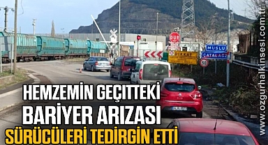Hemzemin geçitteki bariyer arızası sürücüleri tedirgin etti