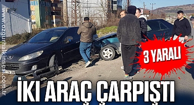 İki araç çarpıştı: 3 yaralı