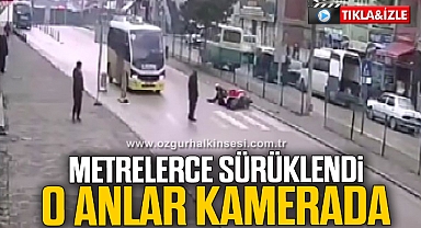Motosikletin sürüklendiği anlar kamerada