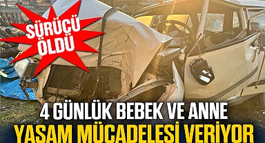 Otomobil elektrik direğine çarptı