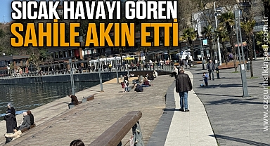 Sıcak havayı gören sahile akın etti