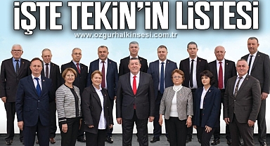 TEKİN'İN MECLİS ÜYESİ LİSTESİ BELLİ OLDU