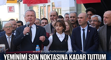 Yeminimi son noktasına kadar tuttum