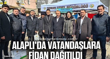 Alaplı'da vatandaşlara fidan dağıtıldı