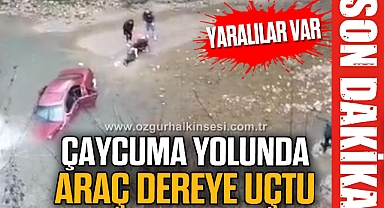 ÇAYCUMA YOLUNDA ARAÇ DEREYE UÇTU