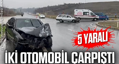 İki otomobil çarpıştı: 5 yaralı