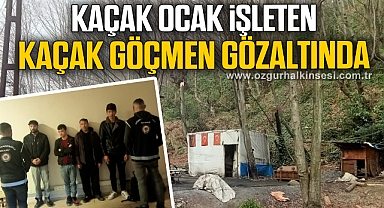 Kaçak ocak işleten kaçak göçmen çıktı