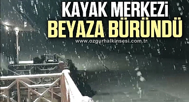 Kayak merkezi Mart ayında yeniden beyaza büründü