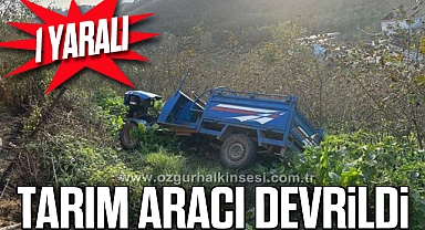 Kontrolden çıkan tarım aracı devrildi: 1 yaralı