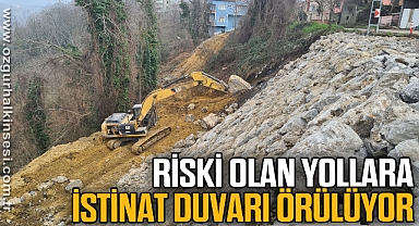 Riski olan yollara istinat duvarı örülüyor