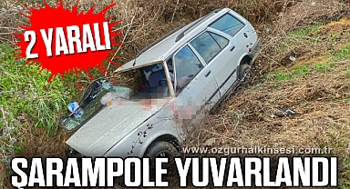 Şarampole yuvarlandı: 2 yaralı