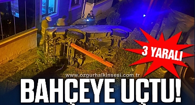 Sitenin bahçesine uçtu