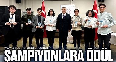 TÜBİTAK LİSE ŞAMPİYONLARINA ÖDÜL
