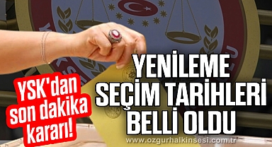 YSK'dan son dakika kararı! Yenileme seçim tarihleri belli oldu