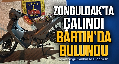 Zonguldak'ta çalınan motosiklet Bartın'da bulundu