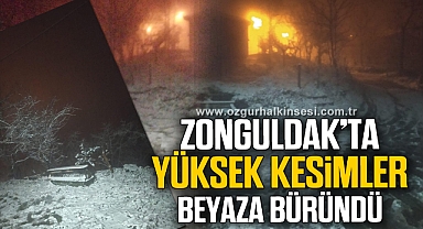 Zonguldak'ta yüksek kesimlerde kar yağışı etkili oldu
