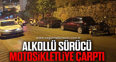 Alkollü sürücü yol kenarındaki motosikletliye çarptı