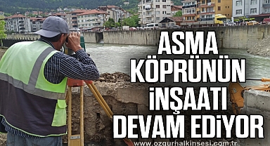 Asma köprünün inşaatı hız kesmeden devam ediyor